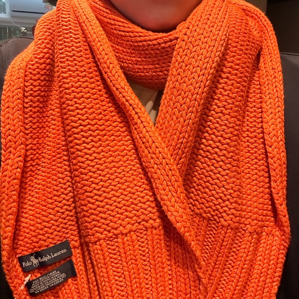 Ralph Lauren Orange Knitted Scarf